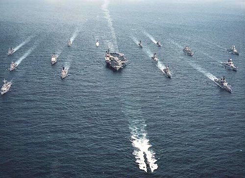 Biên đội tàu sân bay Hạm đội 7 Mỹ đồn trú ở Đông Á